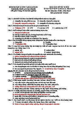Đề tập huấn thi thử THPT quốc gia Địa lí năm 2017 (Có đáp án) - Trường THPT Lý Tự Trọng
